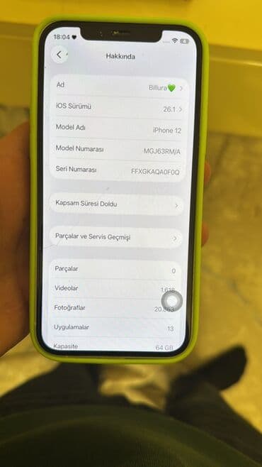 qaz peci işlənmiş: IPhone 12, 64 GB, Ağ, Face ID — 6