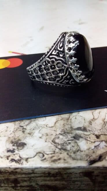 tək qaş uzuk: Üzük, Gümüş, 916 Əyar, Əqiq — 1