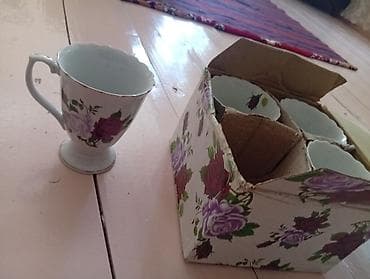 Çay dəsti, rəng - Ağ, Farfor
