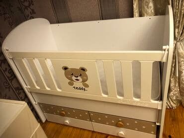 2 mərtəbəli çarpayı: Oğlan və qız üçün, İşlənmiş, Beşik, Matras ilə — 1