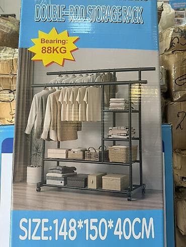 ev bitkisi: İki asqılı geyim və saxlama rəfi (Double-Rod Storage Rack). Ölçüləri — 4