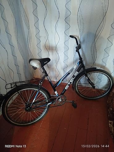 bicycle stargazer: Stels 280 şəhər/komfort velosipedi - Rəng: qara, mavi-ağ qrafika - — 1