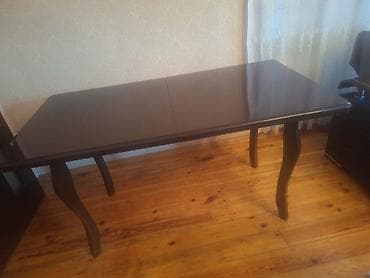 balkon stul: Klassik tərzdə yemək/çay masası - Material: taxta, tünd qəhvəyi — 2