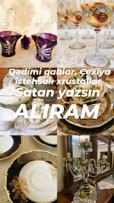 aliram qab: Qədimi qablar, Çexiya istehsalı xrustallar satan yazsın ALIRAM — 1
