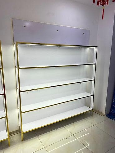 ucuz vitrin: Mağaza vitrin dəsti – LED işıqlı divar rəfləri və mərkəz stendi - — 4