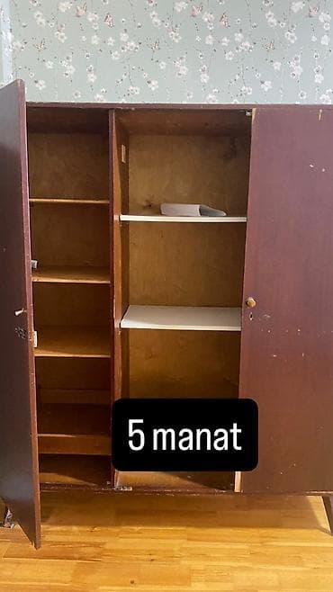 şkaf balaca: 2 qapılı, Qəhvəyi, Taxta, Açılan, Düz dolab — 1