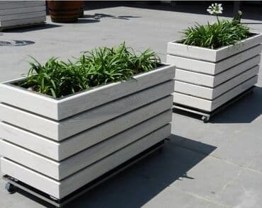 Gübrələr: Dibçəklər hər ölçüdə kafe Ağacdan dekorativ uzun formalı dibçək/qutu — 4