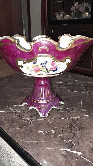 sufre: Porcelain dekor qabı 2 ədəd – ayaqlı, çanaq formalı - Material — 2