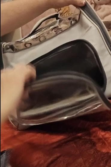 Heyvanlar üçün mallar: Ev heyvanları üçün daşıma çantası/backpack tipli daşıyıcı. Açıq boz — 5