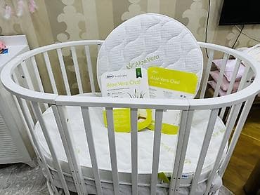 beşiyi: Oğlan və qız üçün, İşlənmiş, Yumru, Beşik, Dəstsiz, Matras ilə, Yellənmə mexanizmsiz — 5