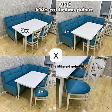 Divan və masa dəstləri: Mətbəx künc dəsti - Komplekt: L formalı yumşaq künc divanı, 1 ədəd — 1