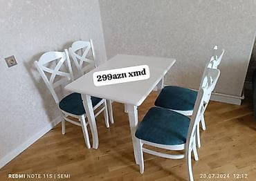 tecili satilan masinlar: Mətbəx üçün, Yeni, Açılmayan, Dördbucaq masa, 4 stul — 4