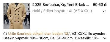 is geyimi: Palto, XL, rəng - Qəhvəyi — 4