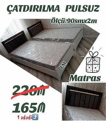 matraslar: Yeni, Təknəfərlik çarpayı, Matras ilə — 1