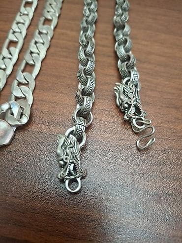 Zərgərlik əşyaları: Boyunbağılar – 2 ədəd qalın sep - Hər ikisi gümüş suyuna — 2