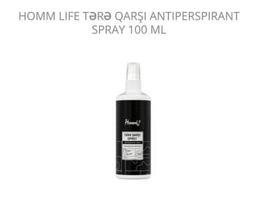 Məhsul: Homm Life Tərə Qarşı Sprey Növ: Antiperspirant sprey Həcm