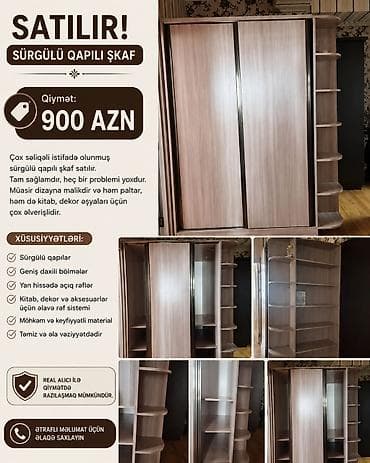 ucuz şkaflar: Sürgülü qapılı şkaf — müasir dizaynlı, funksional saxlamaya malik — 1