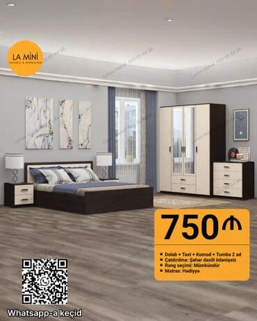 купить семена: İkinəfərlik çarpayı, 2 tumba, Dolab, Komod, Azərbaycan, Yeni — 1