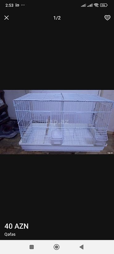 hamster qefes: Məhsul: Quş qəfəsi - Rəng: ağ, metal tor konstruksiya - İki bölməli — 2