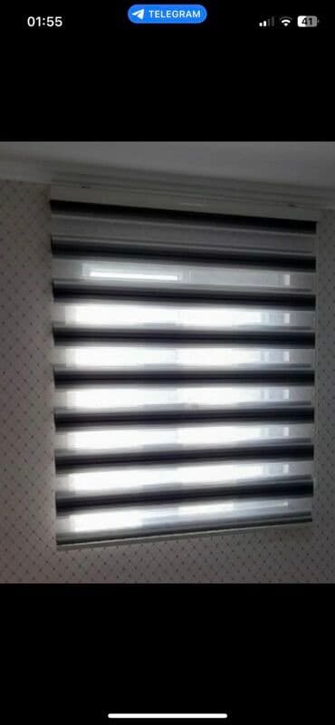 yataq otağı üçün pərdələr: Zebra jalüz pərdələr - İkili qatlı zebra sistemi: işıq-keçirən tül — 3