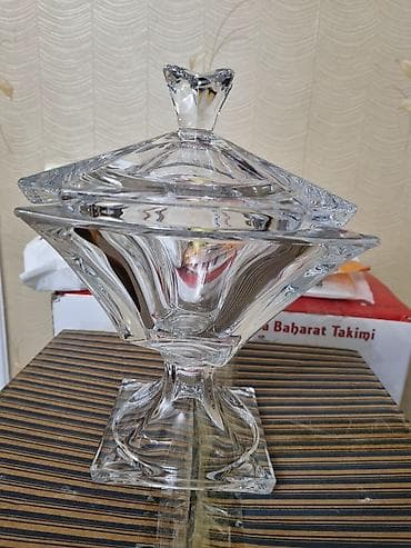 duz qablari: Kristalite Bohemia “QUADRON” kolleksiyası – şirniyyat qabı (candy — 2