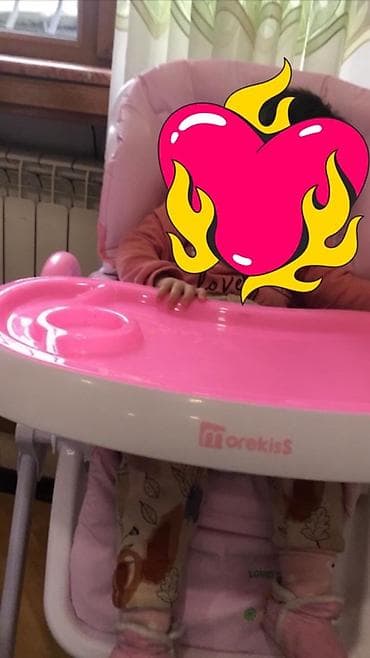 Yemək masaları, oturacaqları: Uşaq yemək stulu – Morekiss - 1hefte istifade olunub tecili satilir — 1