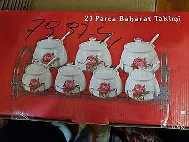 piyon gul: 21 Parça Baharat Dəsti - Material: Keyfiyyətli keramika/porselein — 2