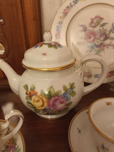 cay dəstləri: Çay dəsti, rəng - Ağ, Farfor, 6 nəfərlik, Almaniya — 4