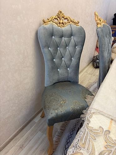 işlənmiş stol stul dəsti: Qonaq otağı üçün, Açılmayan, Dördbucaq masa, 6 stul — 2