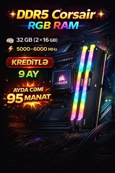 Alfa Romeo: Operativ yaddaş (RAM) Corsair, 32 GB, > 4000 Mhz, DDR5, PC üçün, Yeni — 1