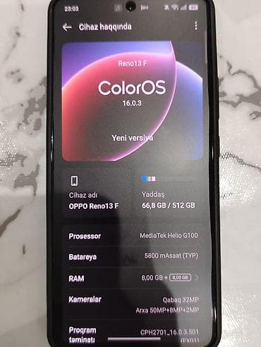 iphone 14 pro lalafo: Oppo Reno 13 F, rəng - Qara, Barmaq izi — 7