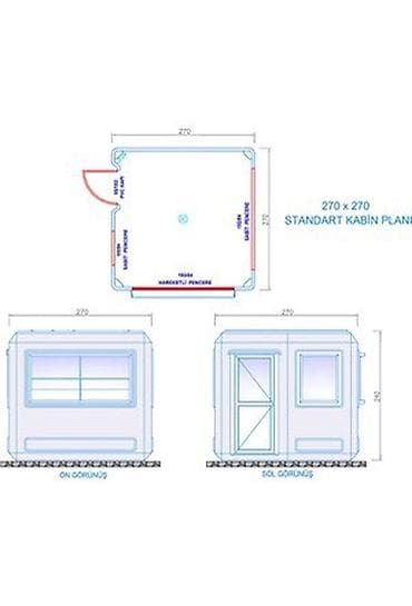 7.29 m² Sökülə bilən Kabin Qırmızı Marlboro Köşkü Mühafizə Köşkü