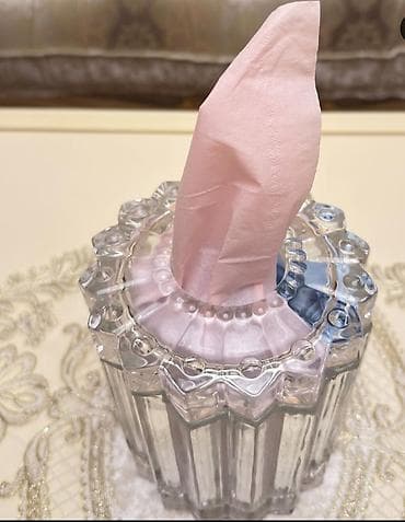 iran peci irsad: Keyfiyyətli və möhkəm şüşə, hündür, qapaqlı dizayn salfet qabı — 3