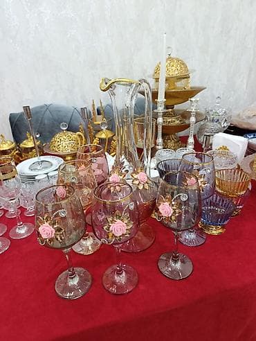 Qədəhlər, rəng - Çəhrayı, Şüşə, 6 ədədli dəst, Azərbaycan — 1