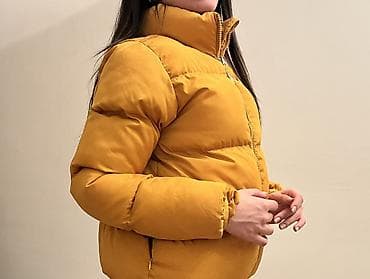 Qadınlar üçün qısa şişmə qış gödəkçə - Rəng: xardal/sarı-mustard - — 2