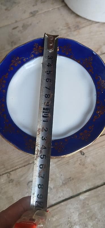 oglan tort sekilleri: Boşqablar, 6 ədədli dəst, rəng - Göy, Farfor — 7