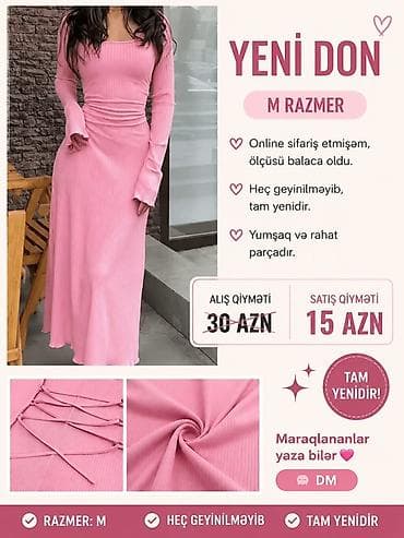 qizil uzukler type 1: Uzun, çəhrayı rəngli qadın donu. Model bədənə oturan kəsimə malikdir — 1