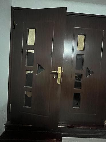 avropa qapilari 2019: İkiyarpaq taxta giriş qapısı - Material: tünd rəngli ağac/laminat — 5