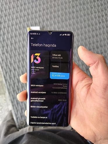 xiomi note: Xiaomi Mi Note 10 Lite, 128 GB, rəng - Qara, 
 Barmaq izi — 4