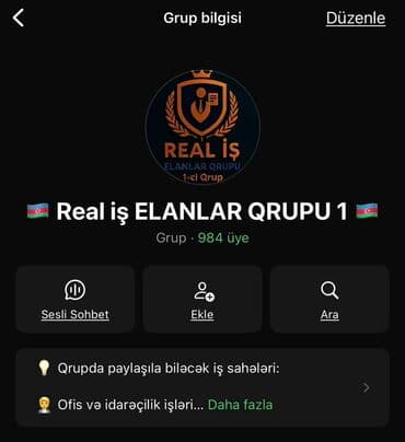 iş axtram: “Real İş ELANLAR QRUPU 1” – iş elanları üçün onlayn qrup — 1