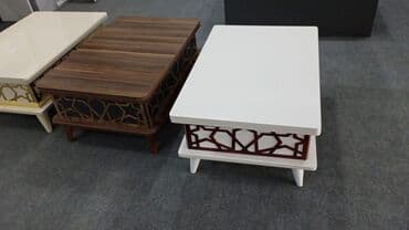 Sifarişlə ev mebeli: Kvadrat masa, Açılan, Təkərsiz, Parlaq laminat — 1