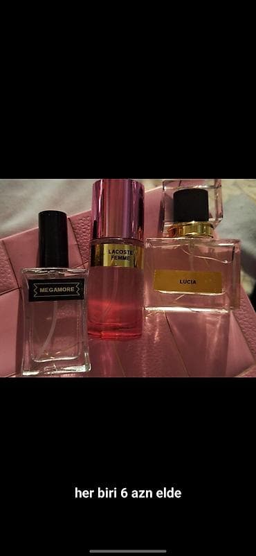Qadın ətirləri kolleksiyası: - Megamore - Lacoste Femme - Lucia Şüşə — 1