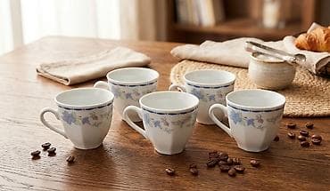 Qəhvə dəsti, rəng - Ağ, Farfor, 5 nəfərlik, Almaniya