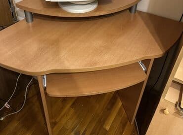 купить компьютерный стол: Künc masa, Polkalı, Siyirməsiz, MDF — 2