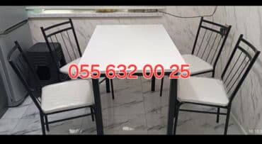 Qida məhsulları: Mətbəx üçün, Yeni, Açılmayan, Dördbucaq masa, 4 stul — 25