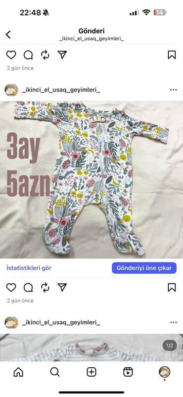 predo pampers 1: Uşaq geyimləri paketi – müxtəlif ölçü və modellər - Sarı rəngli — 40