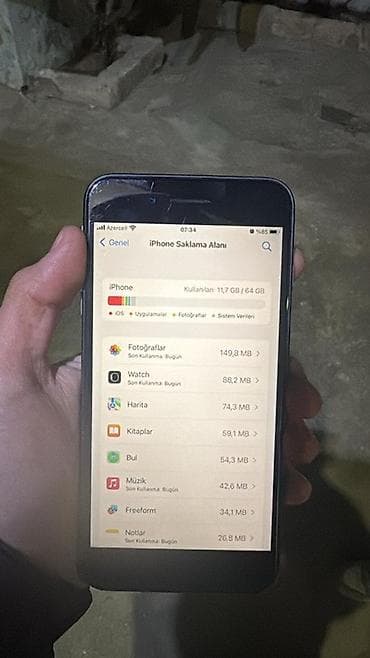 iphone 8 plus kontakt home: IPhone 8 Plus, 64 GB, Space Gray, Qırıq, Barmaq izi, Simsiz şarj — 5