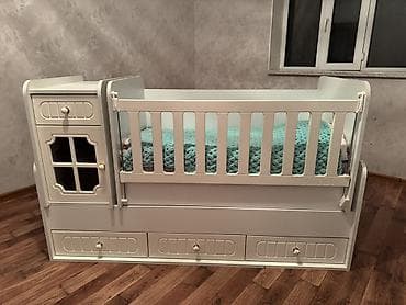 Oğlan və qız üçün, İşlənmiş, Dördbucaq, Beşik, Dəst ilə, Matras ilə, Yellənmə mexanizm ilə