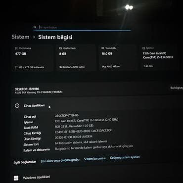 ps 3 cd: İşlənmiş ASUS TUF Gaming, 16 ", Intel Core i5, 512 GB, Rayonlara çatdırılma — 4