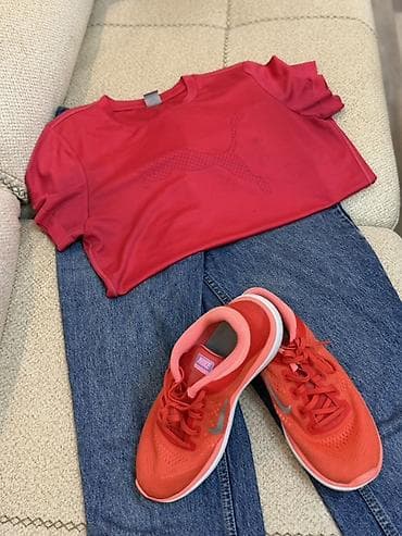 Nike Idman geyim dəsti - Üst geyim: Nike markasiqısaqoll, qırmızı — 1